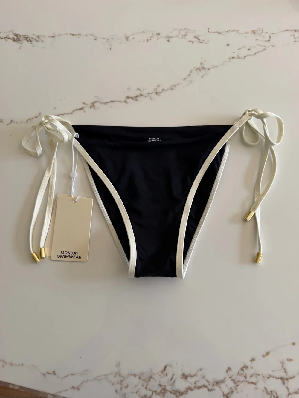 ✨New Monday Swimwear Le Marais Bikini Bottom - Black/Ivory - Medium